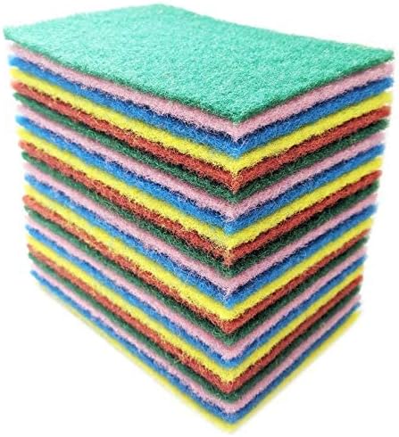 Bundaloo 24 Pack Scouring Pads Scrubbers Set in Red, Non Abrasive, Non Scratch - Image 7