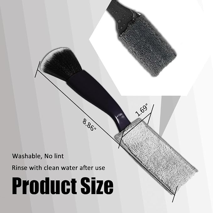 Double Head Brush for Car Clean, Cleaning Brush, Soft Car Detailing Brush - Image 2