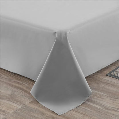 WenBags Lightweight Waterproof Flat Sheet 90 * 98 Inches King Size-Mattress Protector for Bed & Couch, Pet Hair Resistant Cover Ideal for Dogs & Cats, Perfect for Hotels & Hospitals(LightGray)