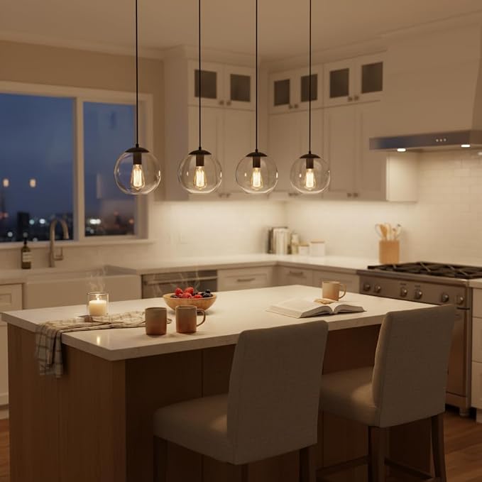 Globe Pendant Light, Modern Hanging Lighting Fixture, Classic Cluster Chandelier - Image 7