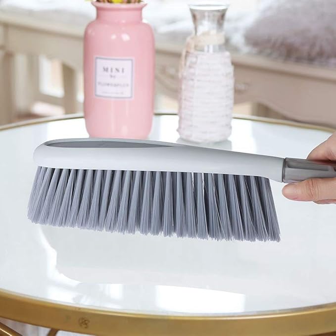 Hand Broom, 14 inch Large Counter Duster, Slightly Stiff Plastic Bristle Brush - Image 2
