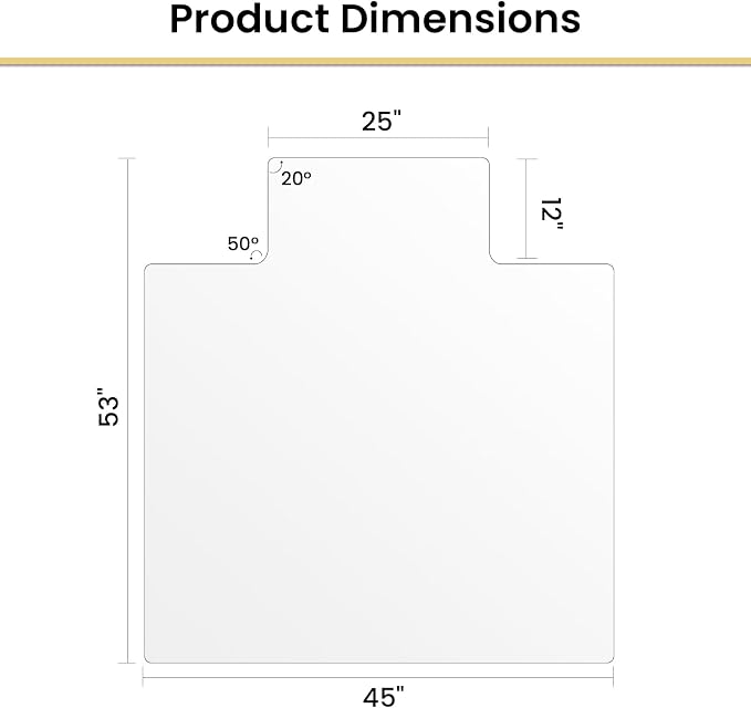 VSARHouse Irregular Tempered Glass Office Chair Mat - Image 3
