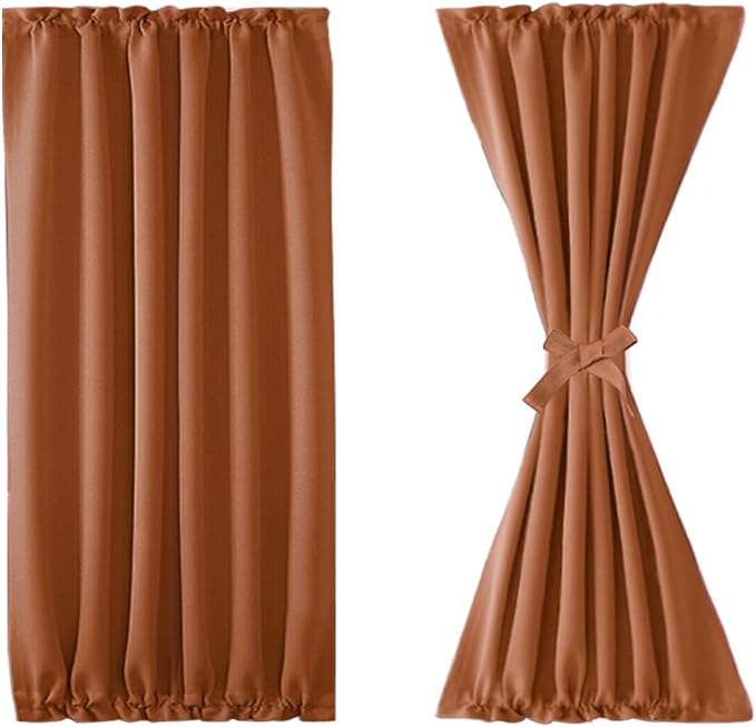 DWCN French Door Curtains – Rod Pocket Thermal Blackout Curtain - Image 7