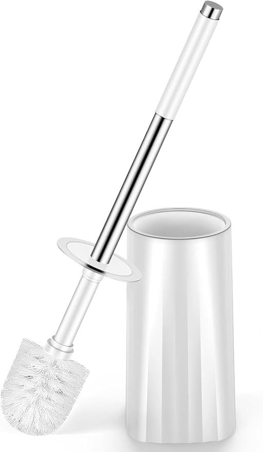 Toilet Brush and Holder Set, Compact Toilet Bowl Brush by alpsnow