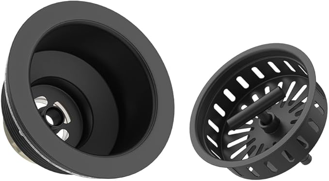 KONE Black Kitchen Sink Drain Matte Black Sink Strainer 3-1/2 Inch Drain - Image 4