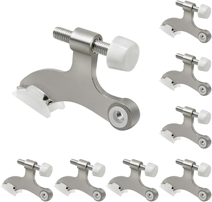 8 Pack Hinge Pin Brushed Nickel Door Stopper, Adjustable Heavy Duty Hinge Pin - Image 9