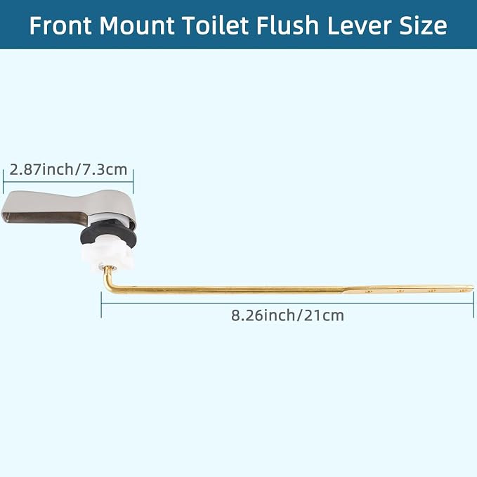 Hygie Rinse Metal Toilet Handle Lever Flush Replacement, Universal Front Mount - Image 4