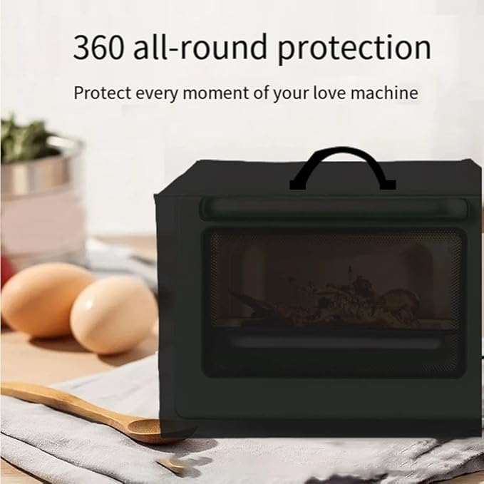 Oven Air Fryer Cover, 420D Oxford Fabric, Heat-Resistant Waterproof Dust-Proof Protector, Compatible with Breville Smart Oven Air Fryers, Black, 50x40x32cm