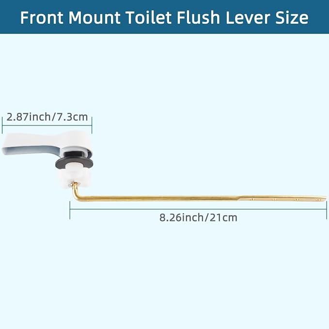Hygie Rinse Metal Toilet Handle Lever Flush Replacement, Universal Front Mount - Image 4