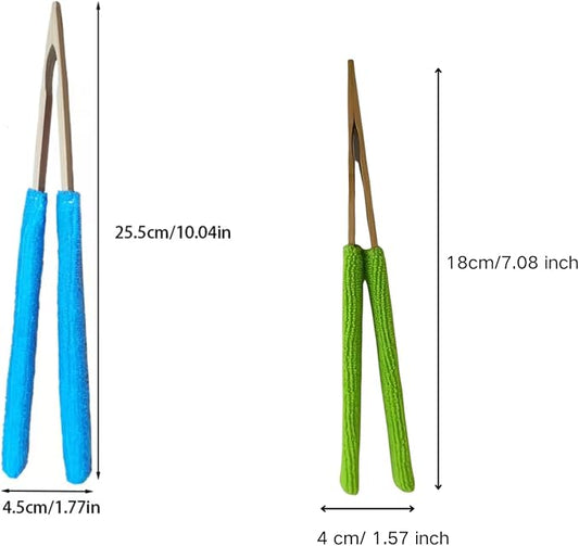 2 Pcs Set 10 Inch, 7 Inch Leaf Cleaning Tongs, House Plant Leaf Cleaning Brush - Image 2