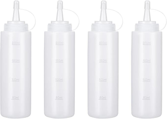 Condiment Squeeze Bottles Ketchup Dispenser, 4 Pack 8oz Squeeze Bottles by Katfort