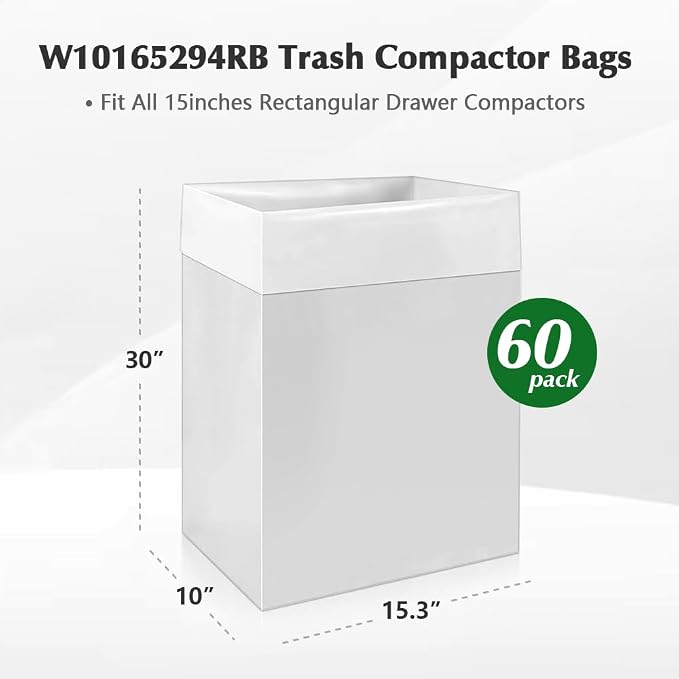 60-pack W10165294RB Trash Compactor Bags - Image 2