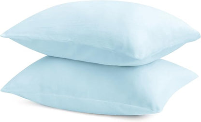 BEDELITE Flannel King Size Pillow Cases Set of 2, Super Soft Fleece Pillowcases with Zipper for Bedroom, Sofa, Couch,Luxury Cozy Fuzzy Velvet Pillow Shams for All Seasons(20x40 Inches,Blue)