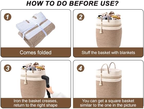 Woven Laundry Basket for Clothes, 50 L Large Rectangle Laundry Hampers - Image 9