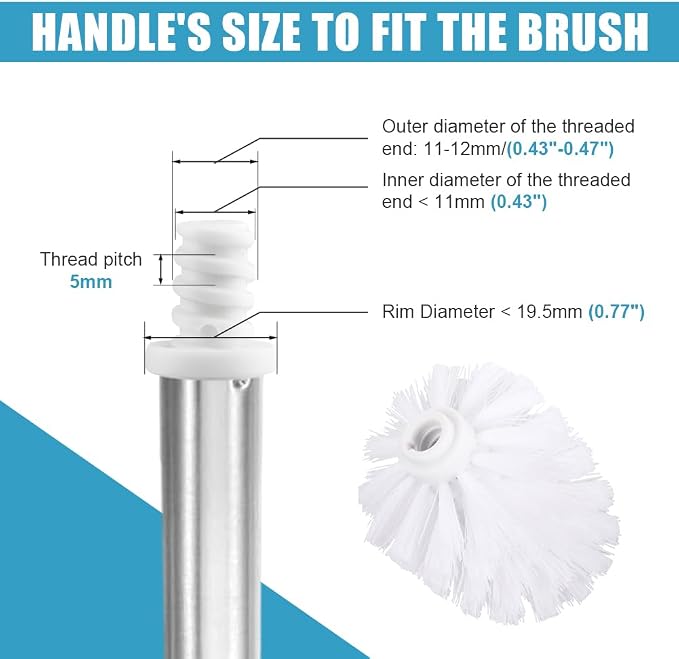 EKDJKK 2PCS Toilet Bowl Brush Replacement Head, Toilet Brush Head Replacement - Image 3