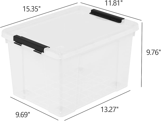 Set of 4 Plastic Latch Storage Bins - Image 2