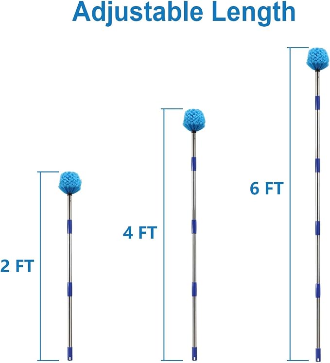 Cobweb Duster with Extension Pole, 6 FT Stainless Steel Pole with Spider Web - Image 6