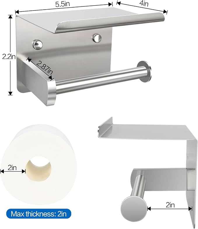 1pcs Brushed Nickel Toilet Paper Holder - Image 6