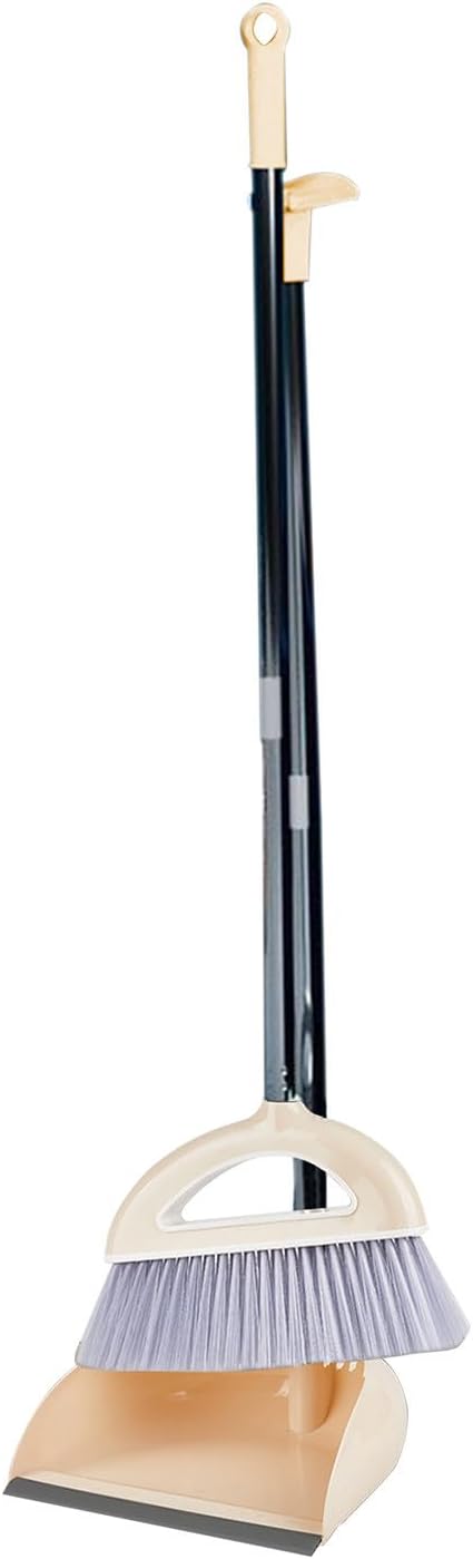 Broom and Dustpan Combo for Office, Broom and Dustpan Set for Home, Long Handle by CENGNIAN