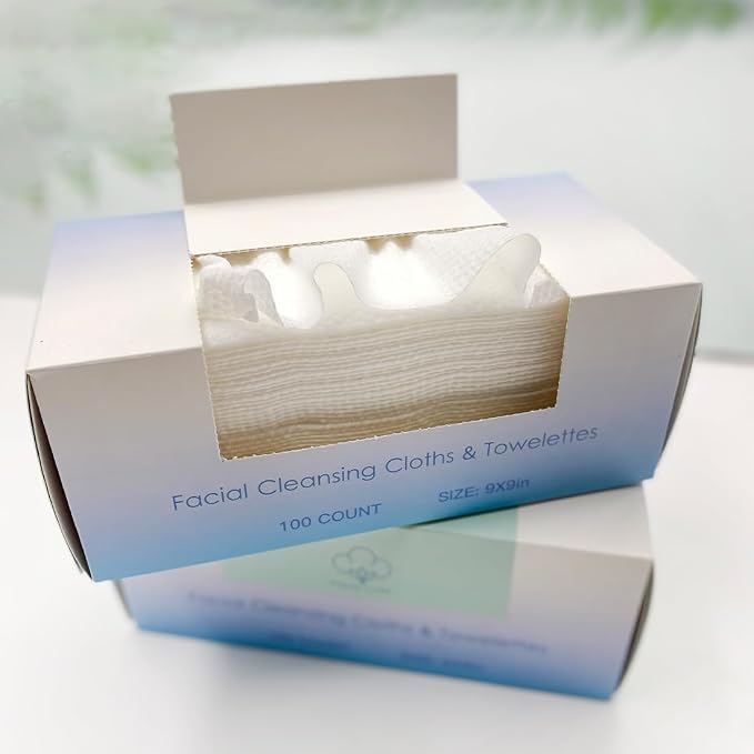 100 Pcs-Disposable Face Towels, Disposable wipe，Facial Cleansing Cloths & - Image 7