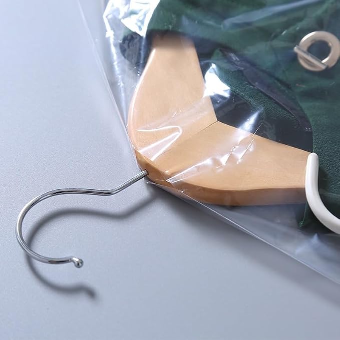 20 Pack Plastic Clear Clothes Covers, - Image 3