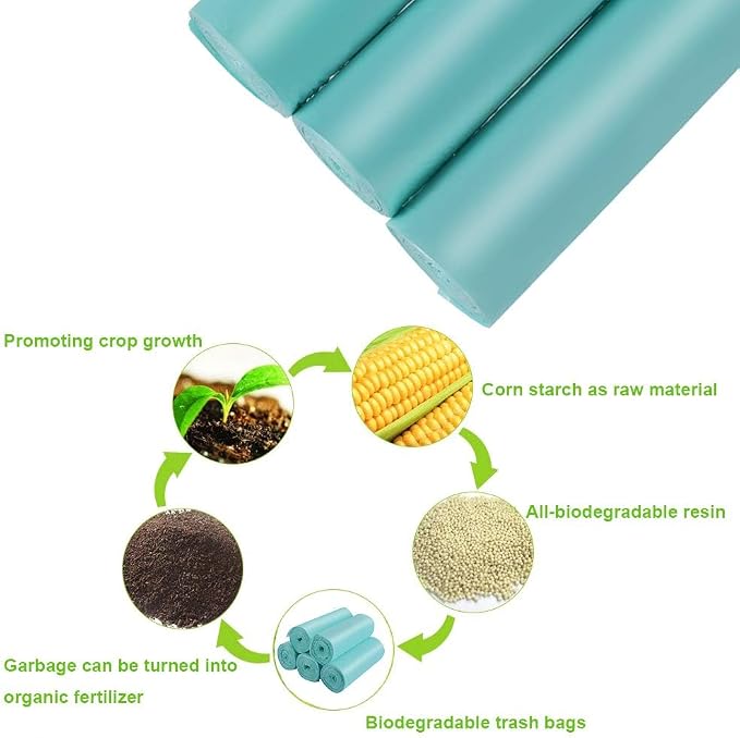 1.2 Gallon Biodegradable Trash Bags Small Trash Bags Unscented Garbage Bags - Image 3