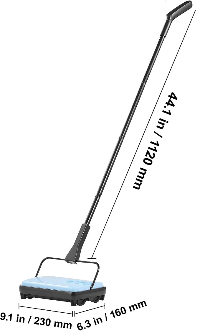 Happybuy Blue Manual Carpet Sweeper: A Compact Cleaning Powerhouse. Boasting a - Image 8