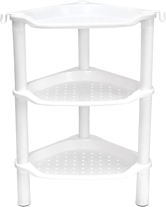3 Tier Shower Caddy Organizer Shelf Corner, 13.5 x 10 x 26 Inches, Plastic - Image 3
