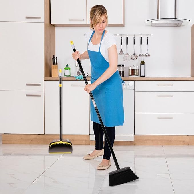 TreeLen Broom with Dustpan Combo Set, Stand up Dust Pans with Long Handle - Image 3