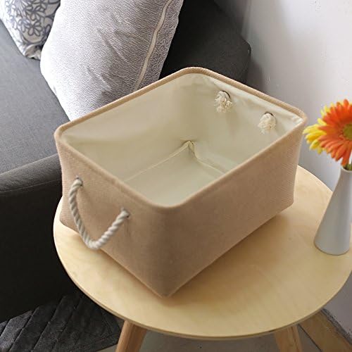 TheWarmHome Decorative Basket Rectangular Fabric Storage Bin Organizer Basket - Image 8