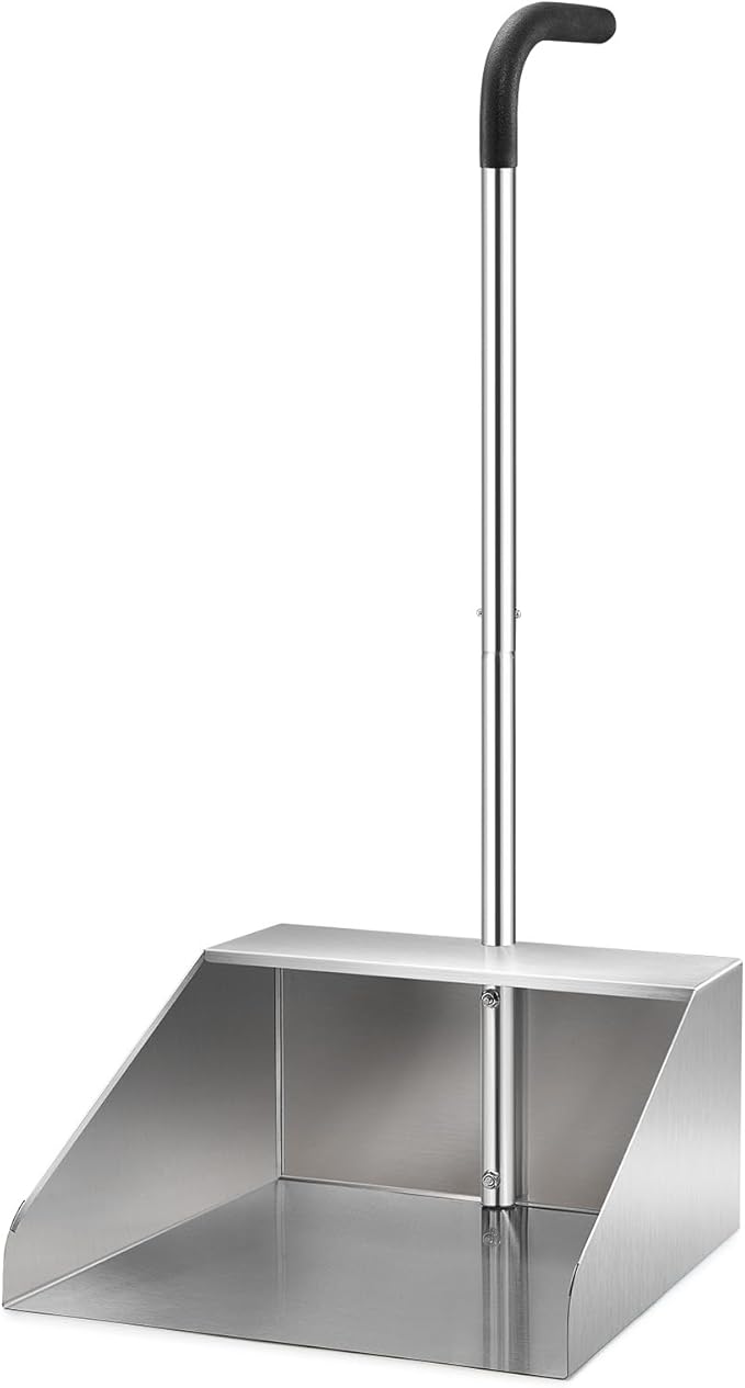 32In Extra Large Dust Pan with Long Handle, Heavy Duty Metal Dust Pan by Hanber