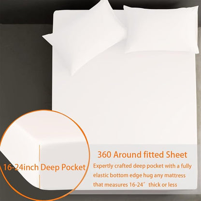 Air Mattress Sheets - 2 Pieces Set - Suitable for Inflatable mattresses 18 inches deep - can be inflated Without disassembly, Convenient, Sturdy, Easy to use air Bed Sheet (White, Twin)