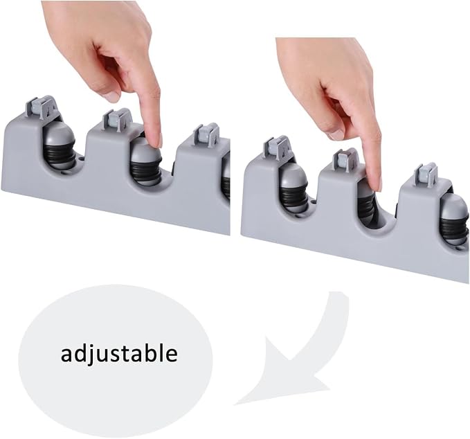 TOGU 2 Pack Mop and Broom Holder Wall Mounted 4 Position Storage Rack - Image 4
