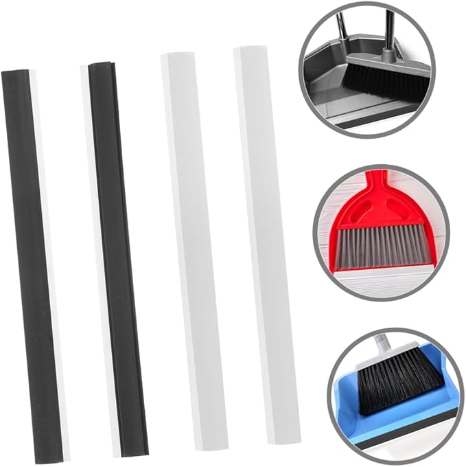 4pcs Rubber Dustpan Edge Strips Replacement Lip Inserts - Image 9