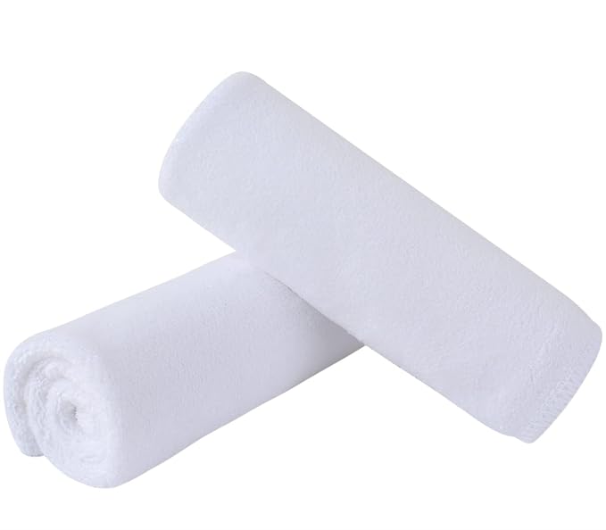 SINLAND Microfiber Facial Cloths Fast Drying Washcloth 12inch x 12inch White 2 by SINLAND
