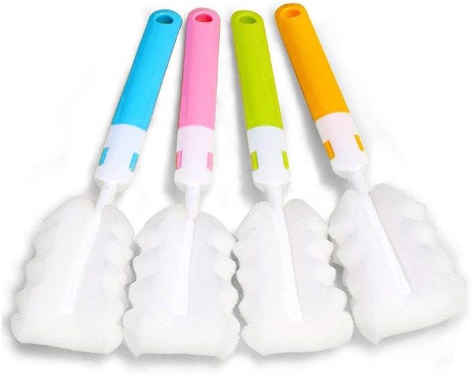 INVODA 4PCS Bottle Brush, Bottle Washer Set Long Sponge Bottle Cleaning Brushes by INVODA