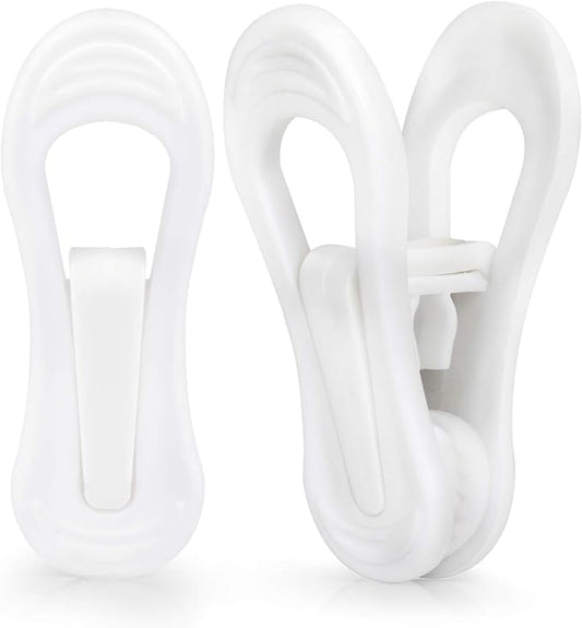 Tinfol White Plastic Hanger Clips, 50 Pack Hanger Clips- Strong Pinch Grip by Tinfol