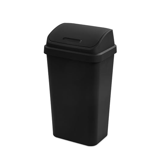 Sterilite 12-Pack Swing Top Wastebasket, Sleek Square Profile Trash Can by Sterilite