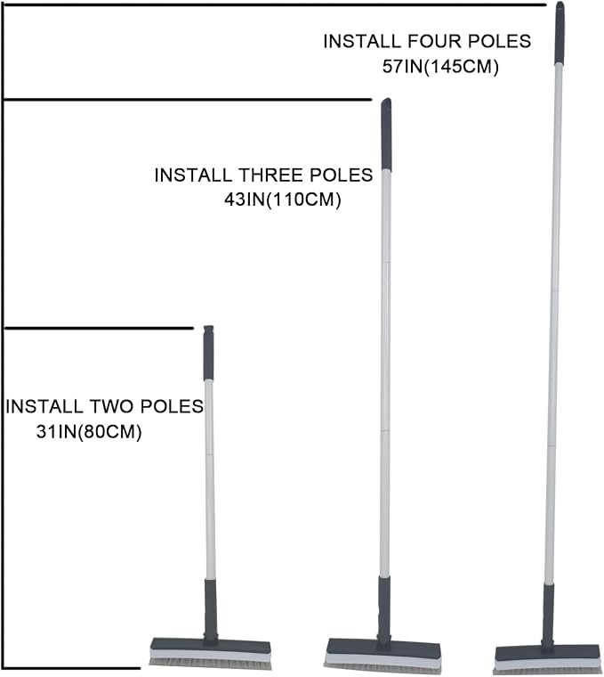 Stiff Bristles Broom, Tub Tile Broom Brush, Push Broom - Image 3