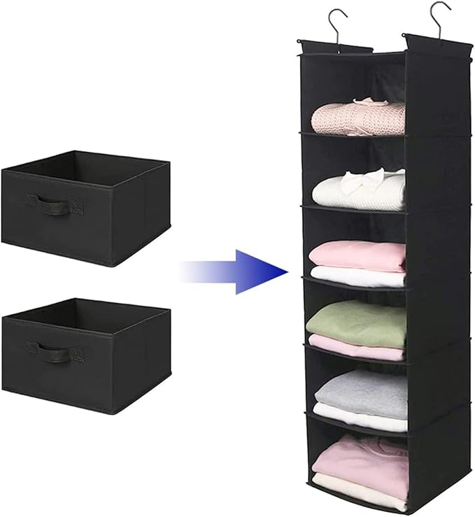 MAX Houser Hanging Shelf Closet Storage Organizer Removable Drawers ，Hanging - Image 4