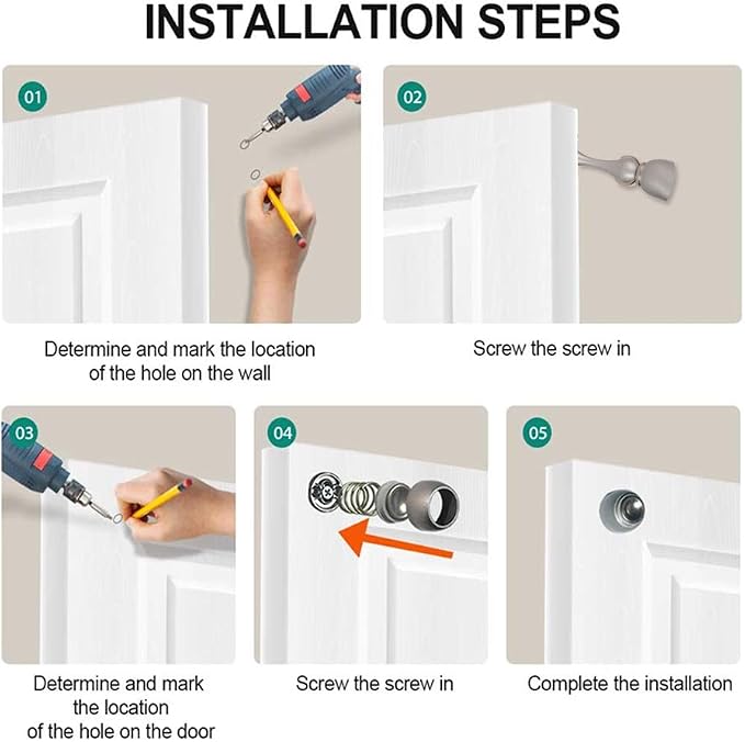 Magnetic Door Stop, Magnetic Door Catch, Door Holder, Door Stops, Wall Mounted - Image 6
