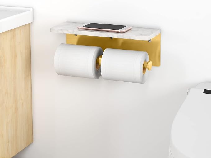 Brushed Gold Toilet Paper Holder - Image 7