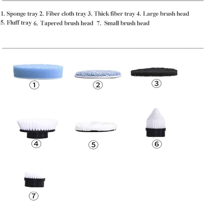 MGLSDeet Bathroom Scrubber 7Pcs Replacement Brush Heads Kit, - Image 4