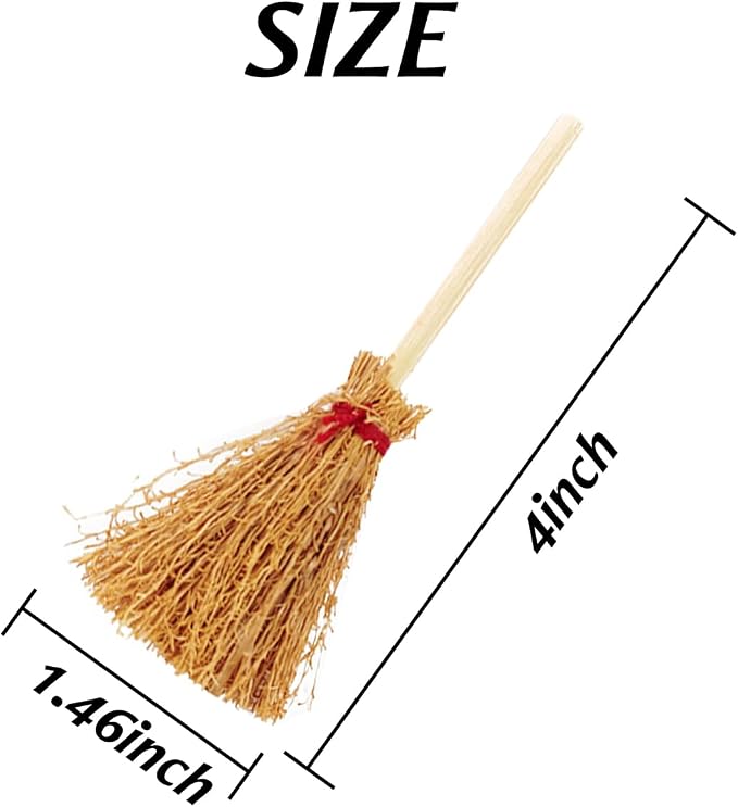 GXXMEI 20PCS Miniature Artificial Mini Straw Brooms - Image 2
