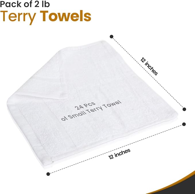 Nabob Wipers White Terry Rags 2lb Bulk Towel Rag Multipurpose 12x12 Inches 100% - Image 8