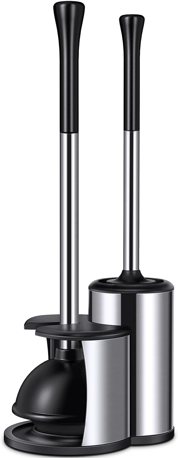 HAMITOR Toilet Plunger Bowl Brush Set: Hideaway Heavy Duty Toilet Plunger by Roleader
