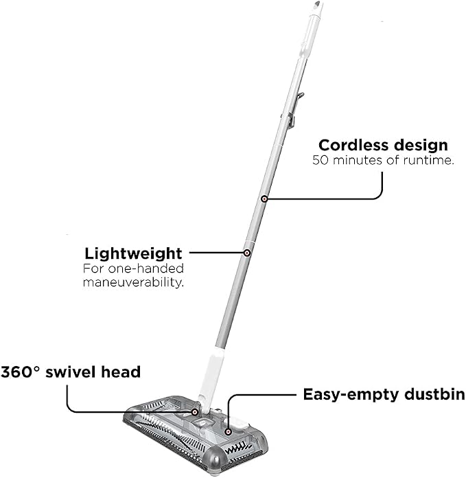 BLACK+DECKER Carpet Sweeper 50 Minute Lithium Floor Sweeper, Easy One Hand - Image 3