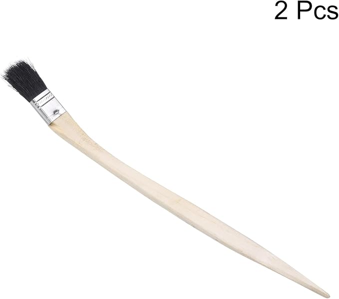 uxcell 2pcs Bent Radiator Paint Brush 1" Width Curved Wall Paint Soft Bristle - Image 3