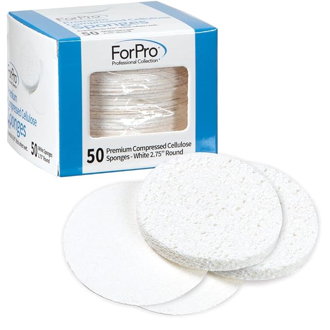 ForPro Professional Collection Premium Compressed Facial Sponges, 50-Count by ForProProfessionalCollection