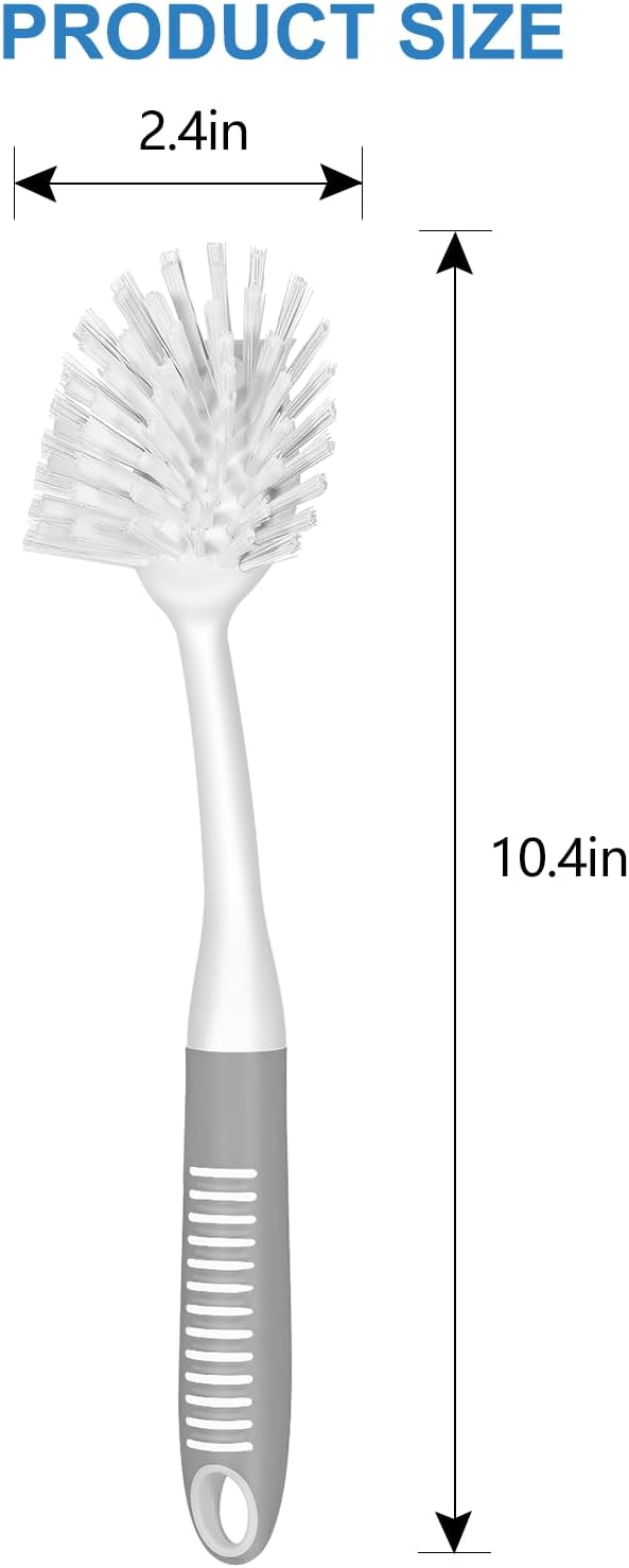 SetSail Dish Brush with Handle, 2 Pack Stiff Bristles Dish Scrubber with - Image 2